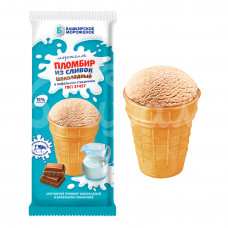 Мороженое Пломбир из Сливок 15% 65гр Шоколадный БМ ваф/ст