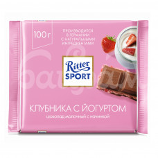 Шоколад Риттер Спорт 100гр Молочный Клубника Йогурт