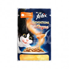Корм для кошек Felix Sensation 85гр с Индейкой в Соусе Вкус бекона пауч