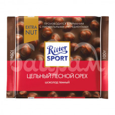 Шоколад Риттер Спорт Extra Nut 100гр Темный Цельный лесной орех