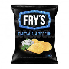 Чипсы из натурального картофеля Fry's 130гр Сметана Зелень